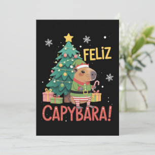 Fröhlicher Capybara-Elf Xmas Weihnachtsbaum  Einladung