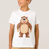 Fröhlicher Cartoon Bärencharakter T-Shirt (Vorderseite)