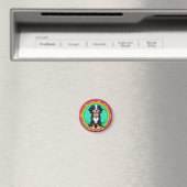 Fröhlicher Cartoon Dog Magnet (In Situ (Geschirrspüler))