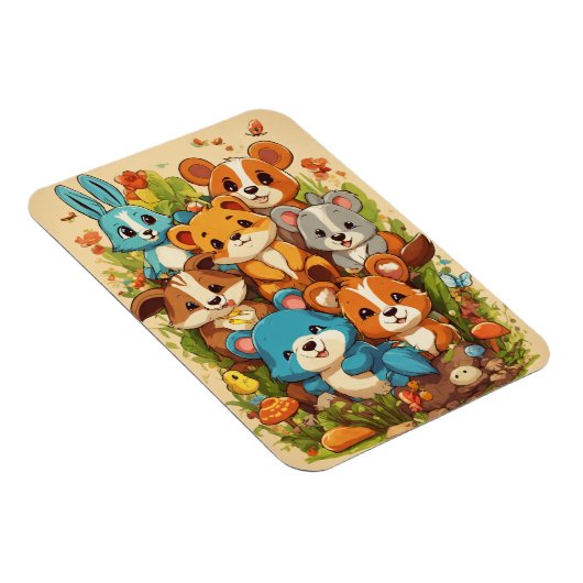 Fröhlicher Cartoon Eichhörnchen Foto Magnet (Rechte Seite)