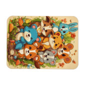Fröhlicher Cartoon Eichhörnchen Foto Magnet (Horizontal)