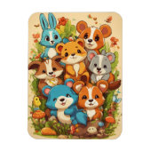 Fröhlicher Cartoon Eichhörnchen Foto Magnet (Vertikal)