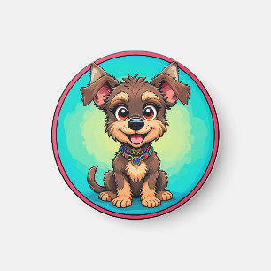 Fröhlicher Cartoon-Hund Magnet