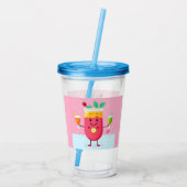 Fröhlicher Cartoon Juice Acryltrinkbecher (Rückseite)