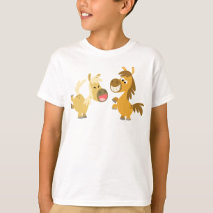 Fröhlicher Cartoon Ponies Children T - Shirt