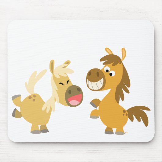 Fröhlicher Cartoon Ponies Mousepad (Vorne)