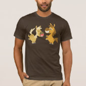 Fröhlicher Cartoon Ponies T - Shirt (Vorderseite)