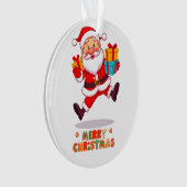 Fröhlicher Cartoon Santa Claus Ornament (Vorderseite)