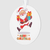 Fröhlicher Cartoon Santa Claus Ornament (Vorderseite)