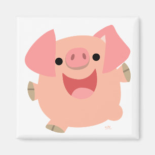 Fröhlicher Cartoon-Schweinmagnet Magnet