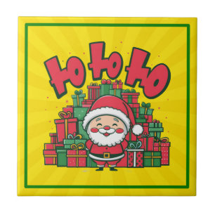 Fröhlicher Cartoon-Weihnachtsmann Weihnachten Fliese
