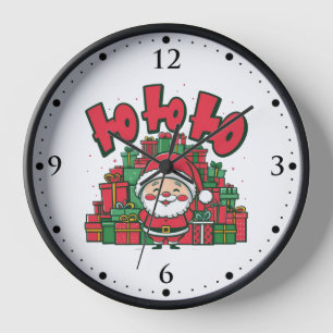 Fröhlicher Cartoon-Weihnachtsmann Weihnachten Uhr