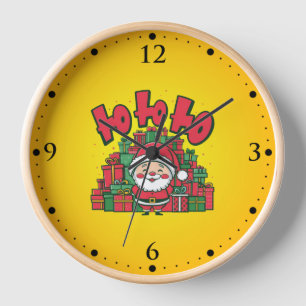 Fröhlicher Cartoon-Weihnachtsmann Weihnachten Uhr