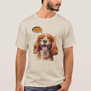 Fröhlicher Cavalier King Charles Spaniel in Aquare T-Shirt