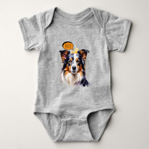 Fröhlicher Cavalier King Charles Spaniel in Wasser Baby Strampler