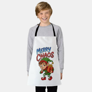 Fröhlicher Chaos-Weihnachtself Schürze