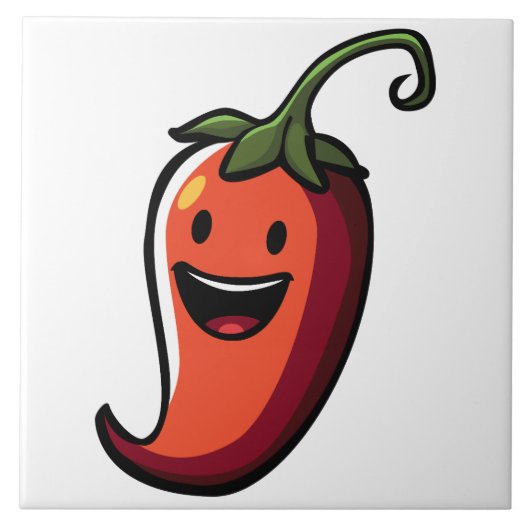 Fröhlicher Chili Pepper Fliese (Vorderseite)