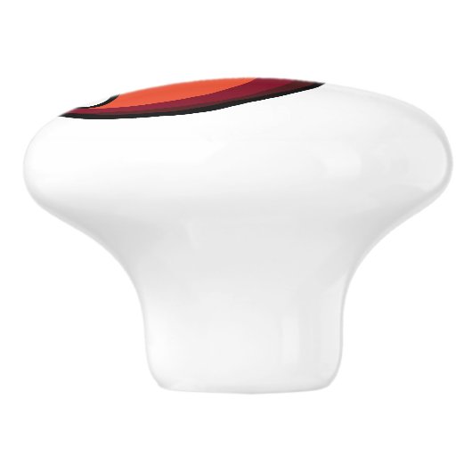 Fröhlicher Chili Pepper Keramikknauf (Seitenansicht)