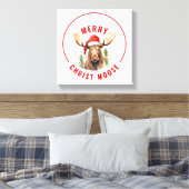 Fröhlicher Christ-Elch Lustiger Weihnachts-Elch Leinwanddruck (Insitu (Schlafzimmer))