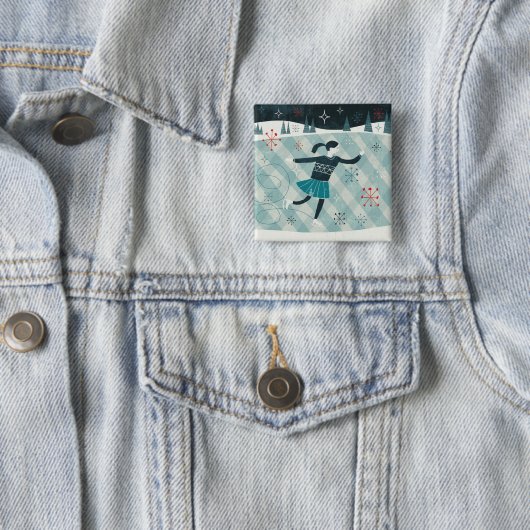 Fröhlicher Christmastime Skater Button (Beispiel)