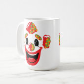 Fröhlicher Clown mit farbenfroher Haare Kaffeetasse (Vorderseite Links)