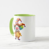 Fröhlicher Clown mit farbigem Hut. Tasse (Vorderseite Links)