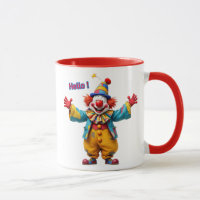Fröhlicher Clown mit großem Lächeln.