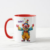 Fröhlicher Clown mit großem Lächeln. Tasse (Links)
