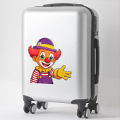 Fröhlicher Clown mit violetter Mütze Aufkleber (Koffer)