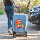 Fröhlicher Clown mit violetter Mütze Aufkleber (Koffer Insitu)