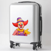 Fröhlicher Clown mit violetter Mütze Aufkleber (Koffer)