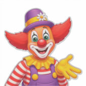 Fröhlicher Clown mit violetter Mütze Aufkleber (Vorderseite)