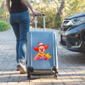 Fröhlicher Clown mit violetter Mütze Aufkleber (Koffer Insitu)