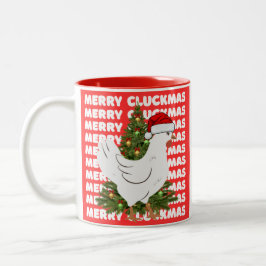 Fröhlicher CLUCKMAS Kaffeebecher Zweifarbige Tasse