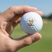 Fröhlicher Corgi 'Bleibe Pawsitive und Swing On'!  Golfball