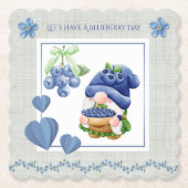 Fröhlicher Cottagecore Blaubeer Gnom Dekor Unterse Untersetzer (Vorderseite)