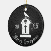 Fröhlicher Creepmas Grundstein Keramik Ornament (Links)