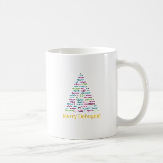 Fröhlicher Debugging-Code-Weihnachtsbaum-Kunst Kaffeetasse (Rechts)