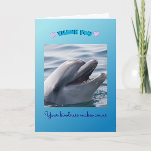 Fröhlicher Delfin Ozean Dankeskarte (Vorderseite)
