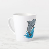 Fröhlicher Delfin Spritzt - Latte Tasse (Linke Ecke)