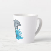 Fröhlicher Delfin Spritzt - Latte Tasse (Rechte Ecke)