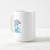 Fröhlicher Delfin Spritzt - Tasse (Vorderseite Links)