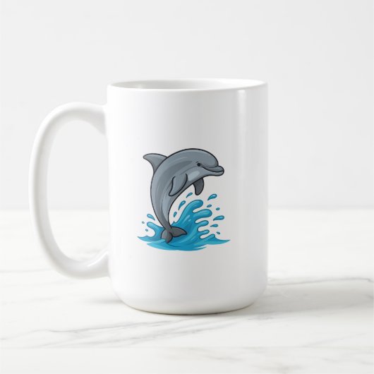 Fröhlicher Delfin Spritzt - Tasse (Links)