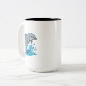 Fröhlicher Delfin Spritzt - Tasse (Vorderseite Links)