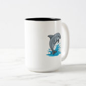 Fröhlicher Delfin Spritzt - Tasse (VorderseiteRechts)