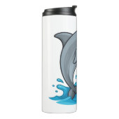 Fröhlicher Delfin Spritzt - Thermobecher Thermosbecher (Nach links gedreht)