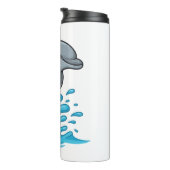 Fröhlicher Delfin Spritzt - Thermobecher Thermosbecher (Nach rechts gedreht)