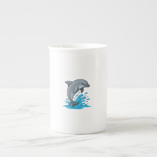 Fröhlicher Delfin Sprung - Spezialtasse Porzellantasse