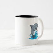 Fröhlicher Delfin Sprung - Tasse (VorderseiteRechts)