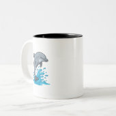Fröhlicher Delfin Sprung - Tasse (Vorderseite Links)